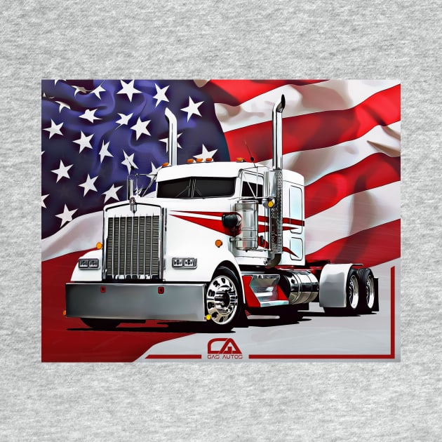 Kenworth Truck and The American Flag by GasAut0s